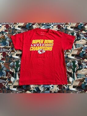 Men’s NFL Kansas City Chiefs Super Bowl LVII Red Championship T-Shirt